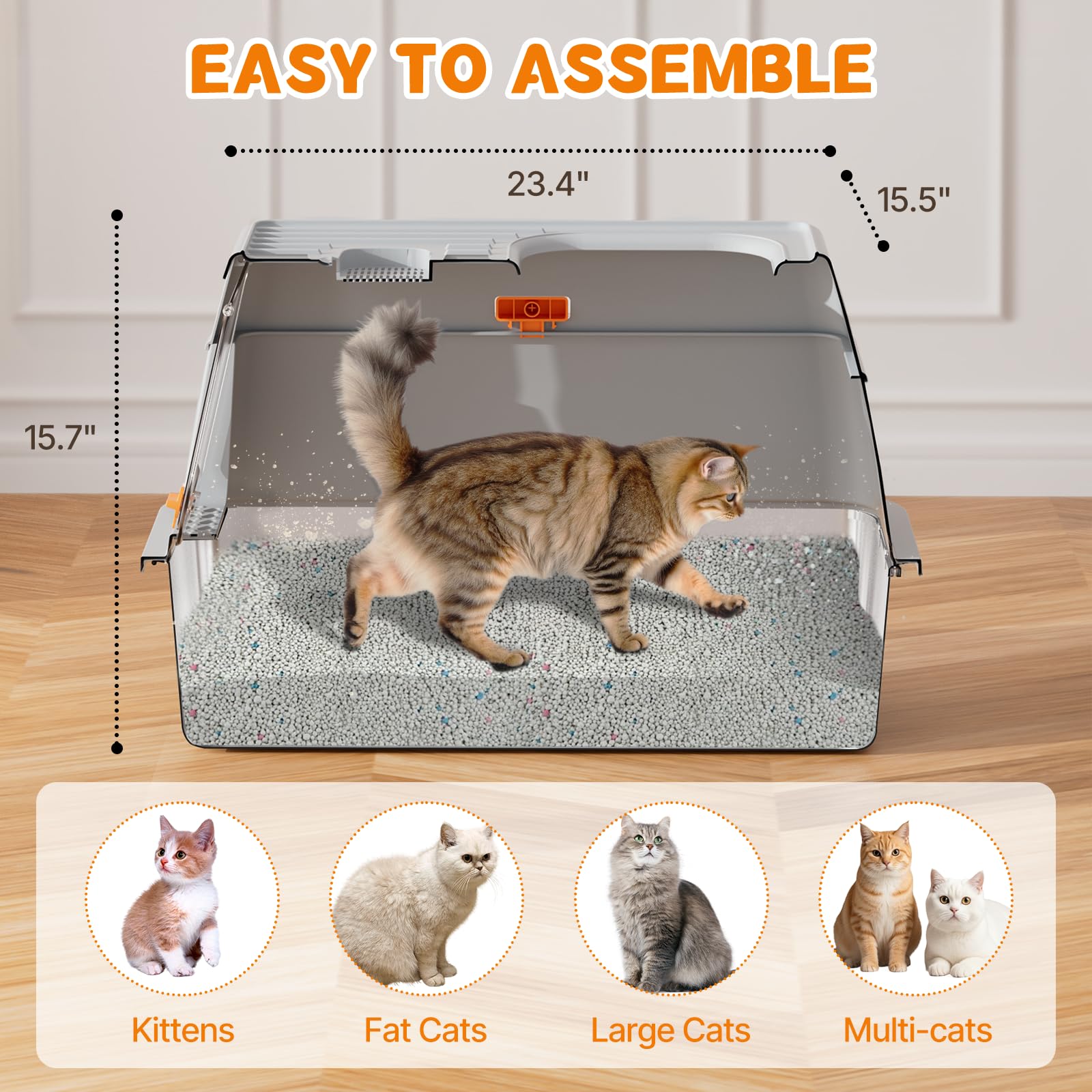 Fitrobust litter box front entry—privacy and easy access for shy cats.