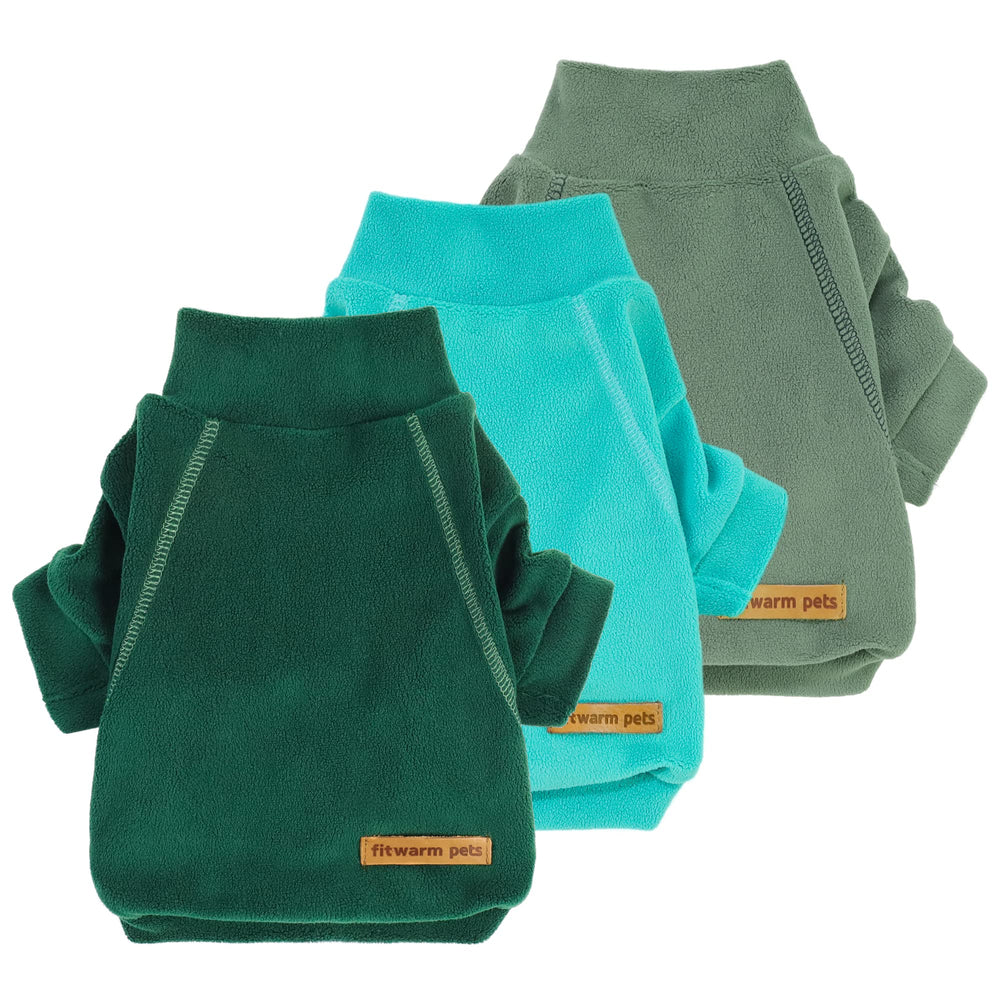 Fitwarm 3-pack fleece dog sweater for versatile chilly-walk styles.