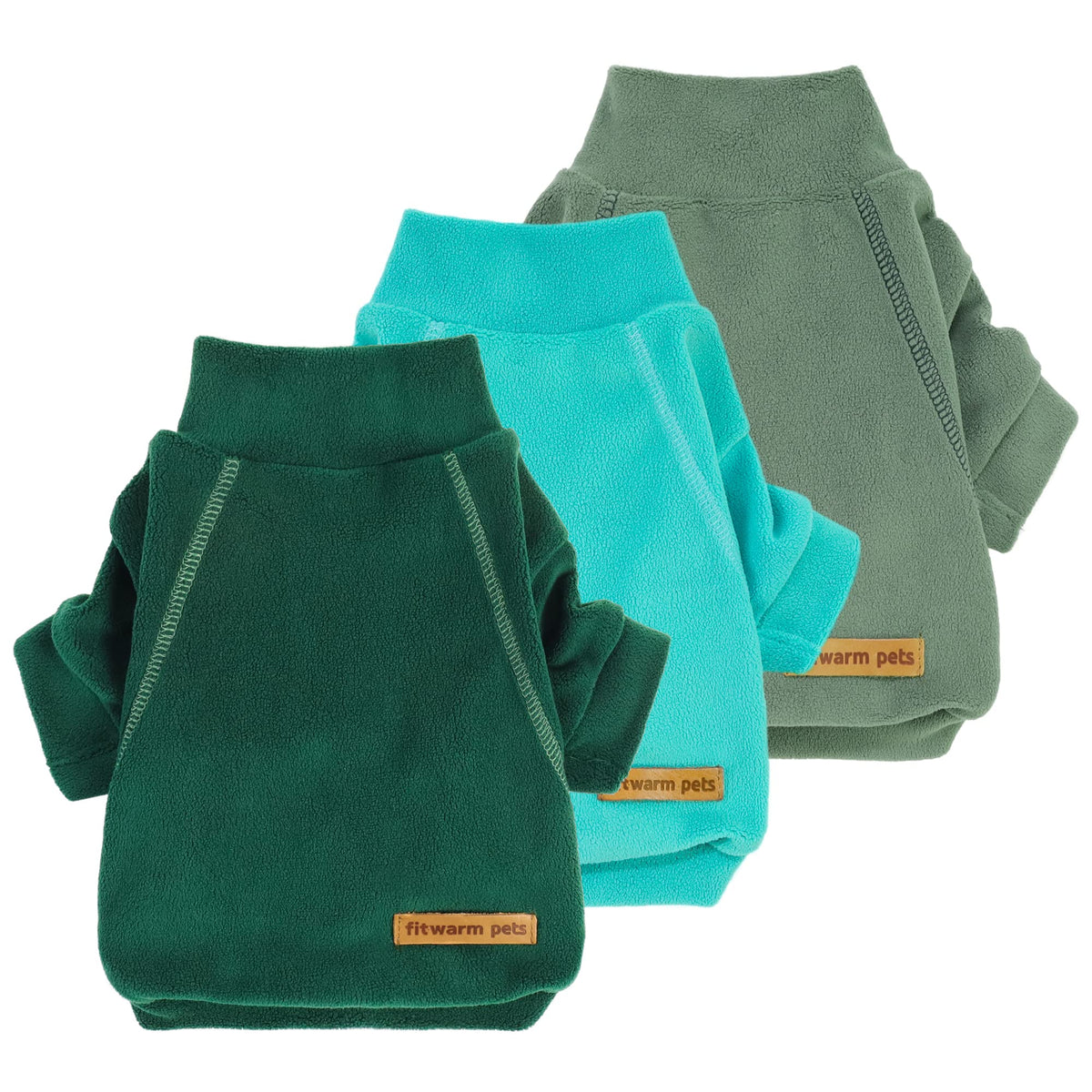 Fitwarm 3-pack fleece dog sweater for versatile chilly-walk styles.