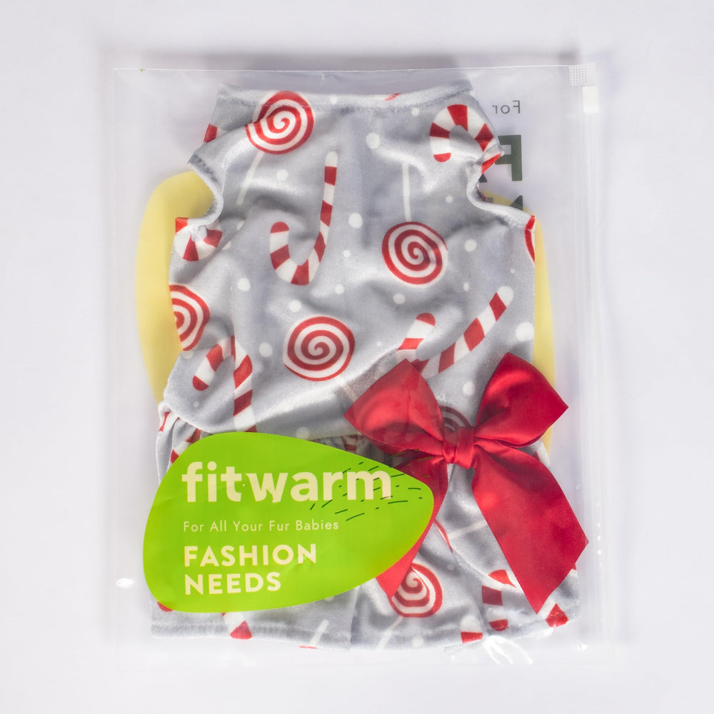 Fitwarm breathable velvet dress keeps small dogs comfortable during winter outings.