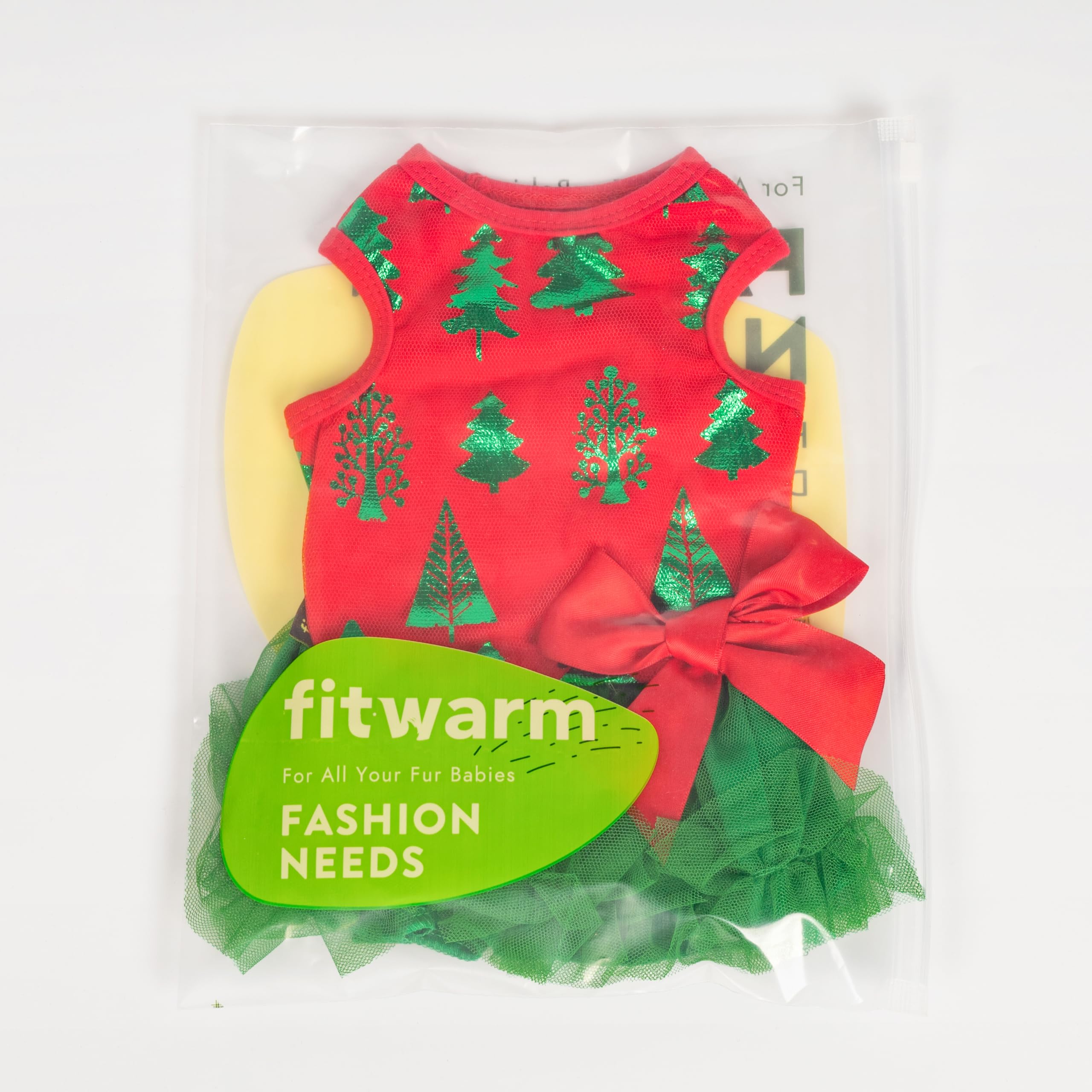 Fitwarm Christmas Tree Dress back view with layered skirt