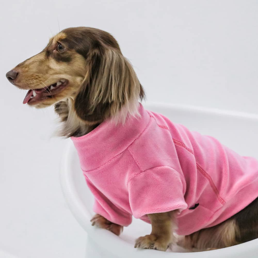 Fitwarm Classic Fleece Dog Sweater turtleneck closeup highlights soft thermal knit
