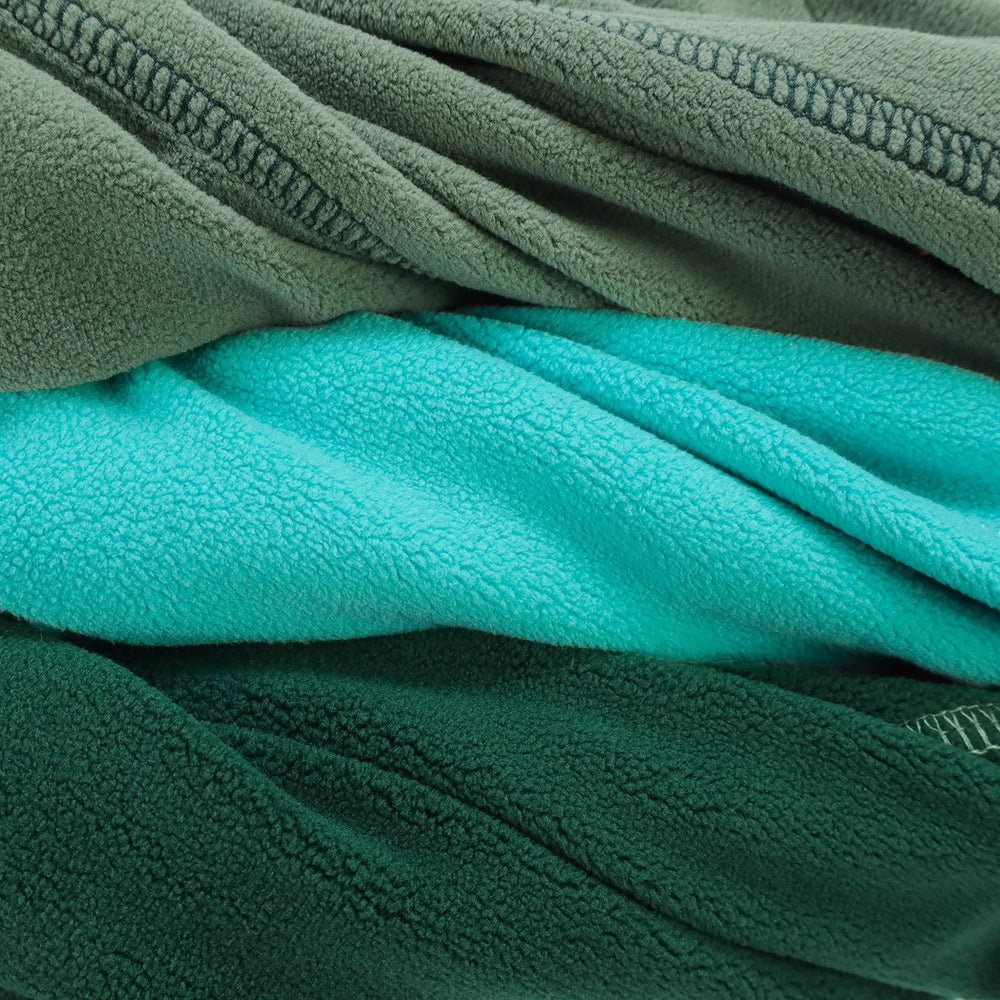 Fitwarm dark-green fleece sweater offers flexible movement for playtime.