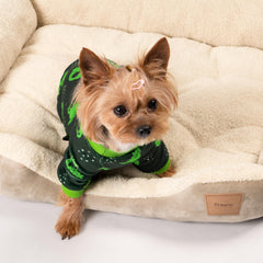 Fitwarm dinosaur dog fleece pajamas four-leg design provides full-body coverage and mobility