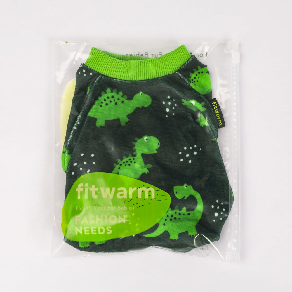 Fitwarm dinosaur dog fleece pajamas photoshoot-ready look for adorable at-home moments