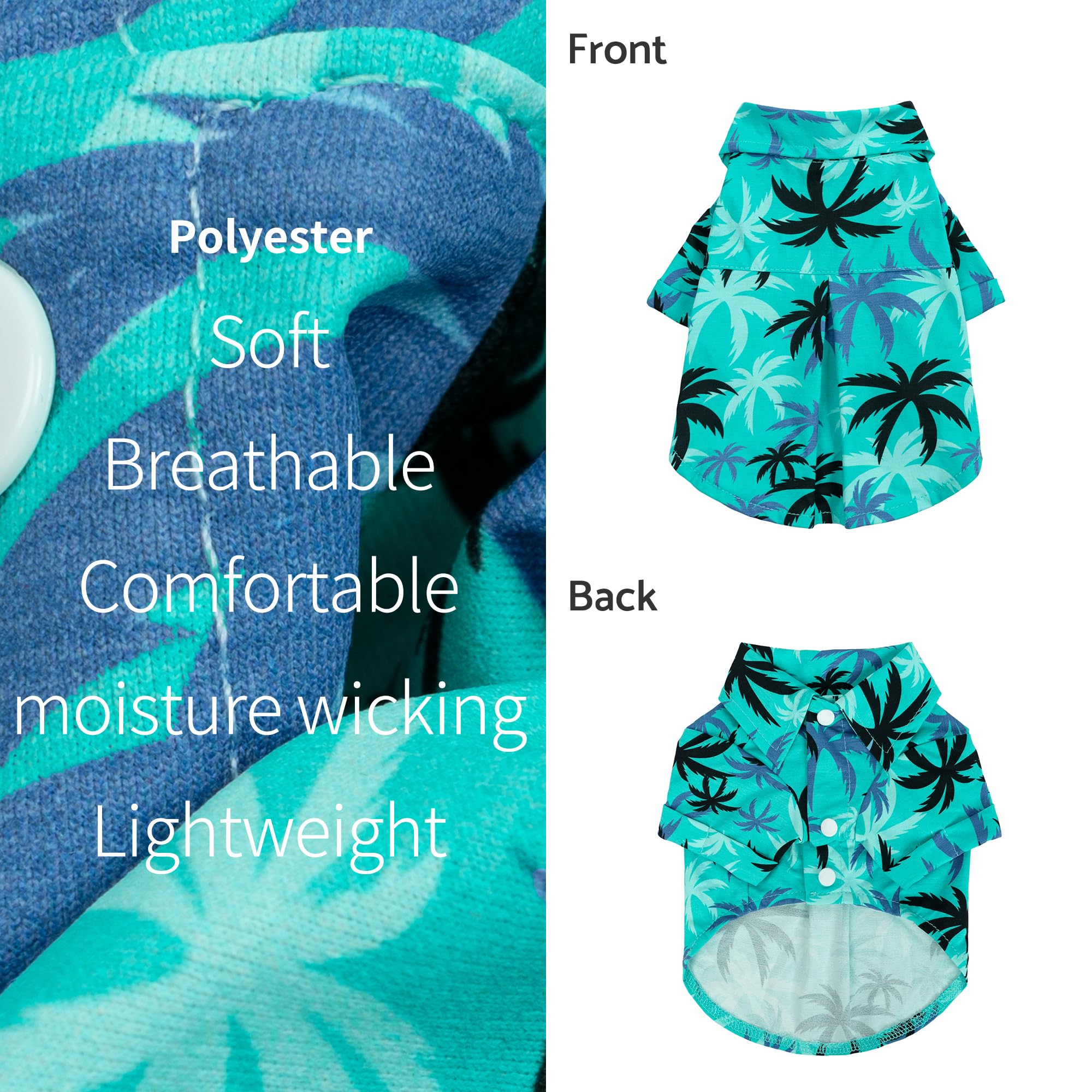 Fitwarm dog shirt light-sea-green fabric close-up shows breathable lightweight material