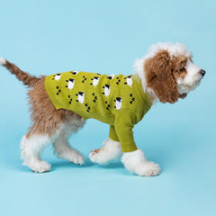 Fitwarm Funny Sheep Dog Sweater white sheep pattern detail for festive look