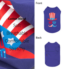 Fitwarm model-worn patriotic dog shirt demonstrating easy on/off and movement