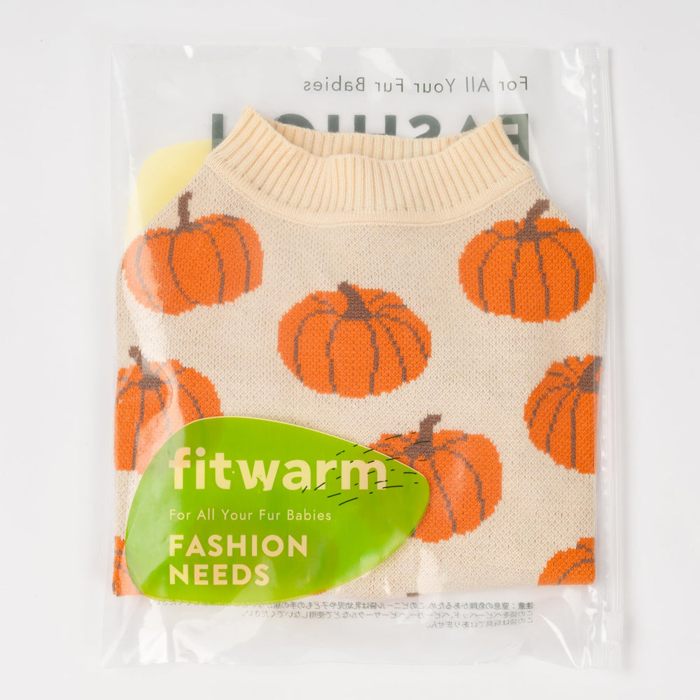 Fitwarm Pumpkin Dog Sweater fiber detail highlights breathable knit and easy care