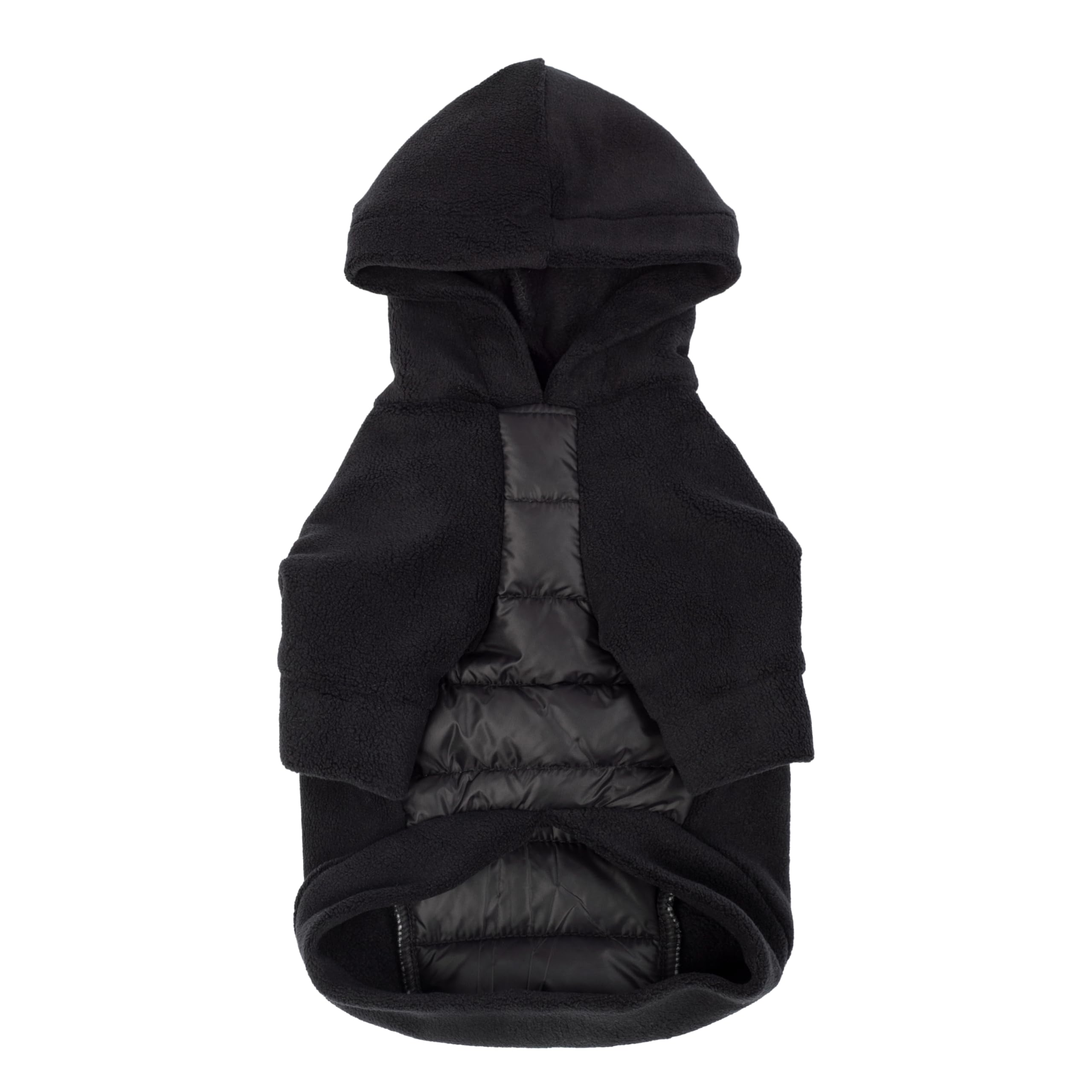 Fitwarm quilted fleece hoodie in winter-ready style for daily outings.