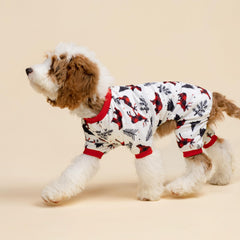 Fitwarm Reindeer Dog Pajamas full-body shot with easy on/off design