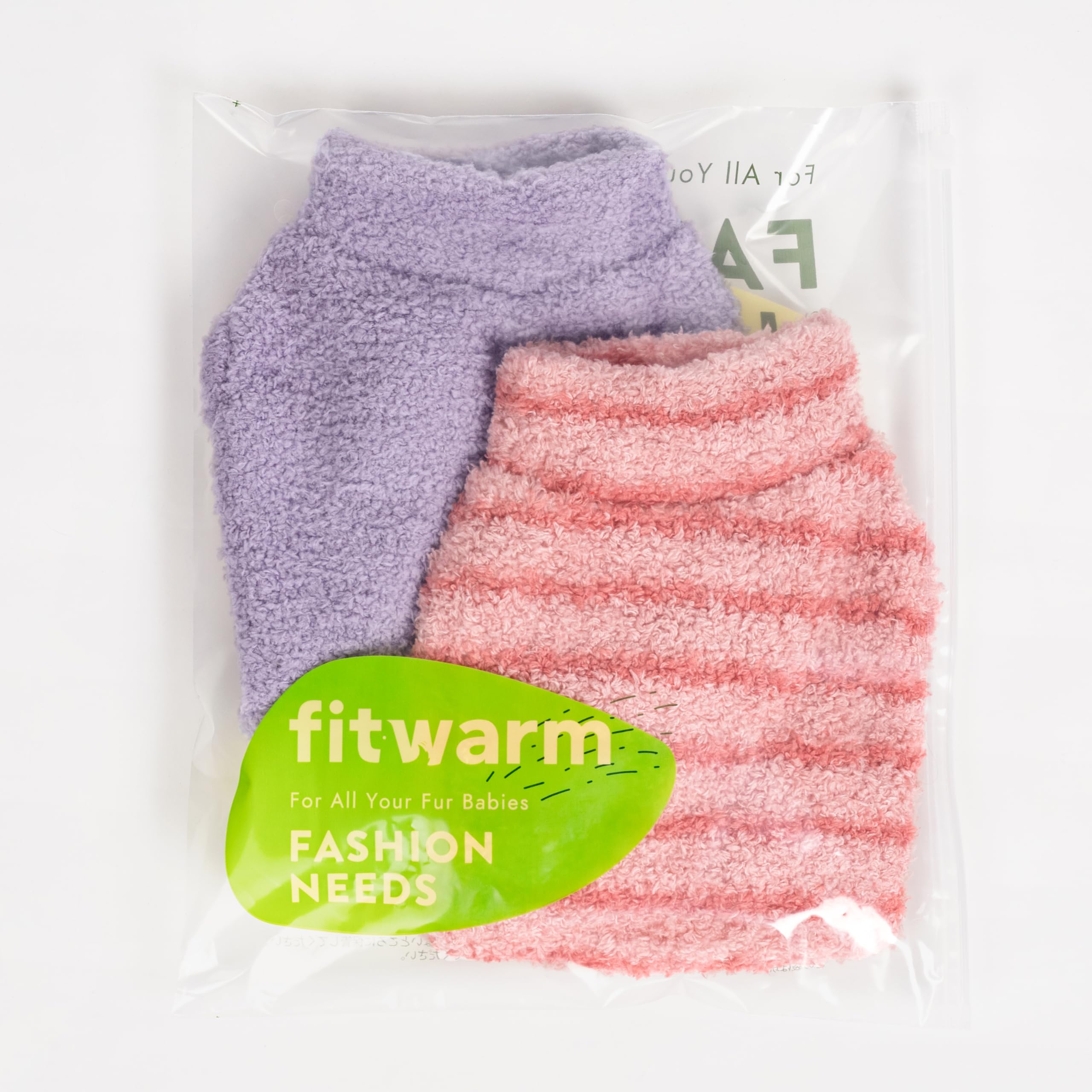 Fitwarm striped fleece dog sweater worn by a small dog during a walk for cozy comfort