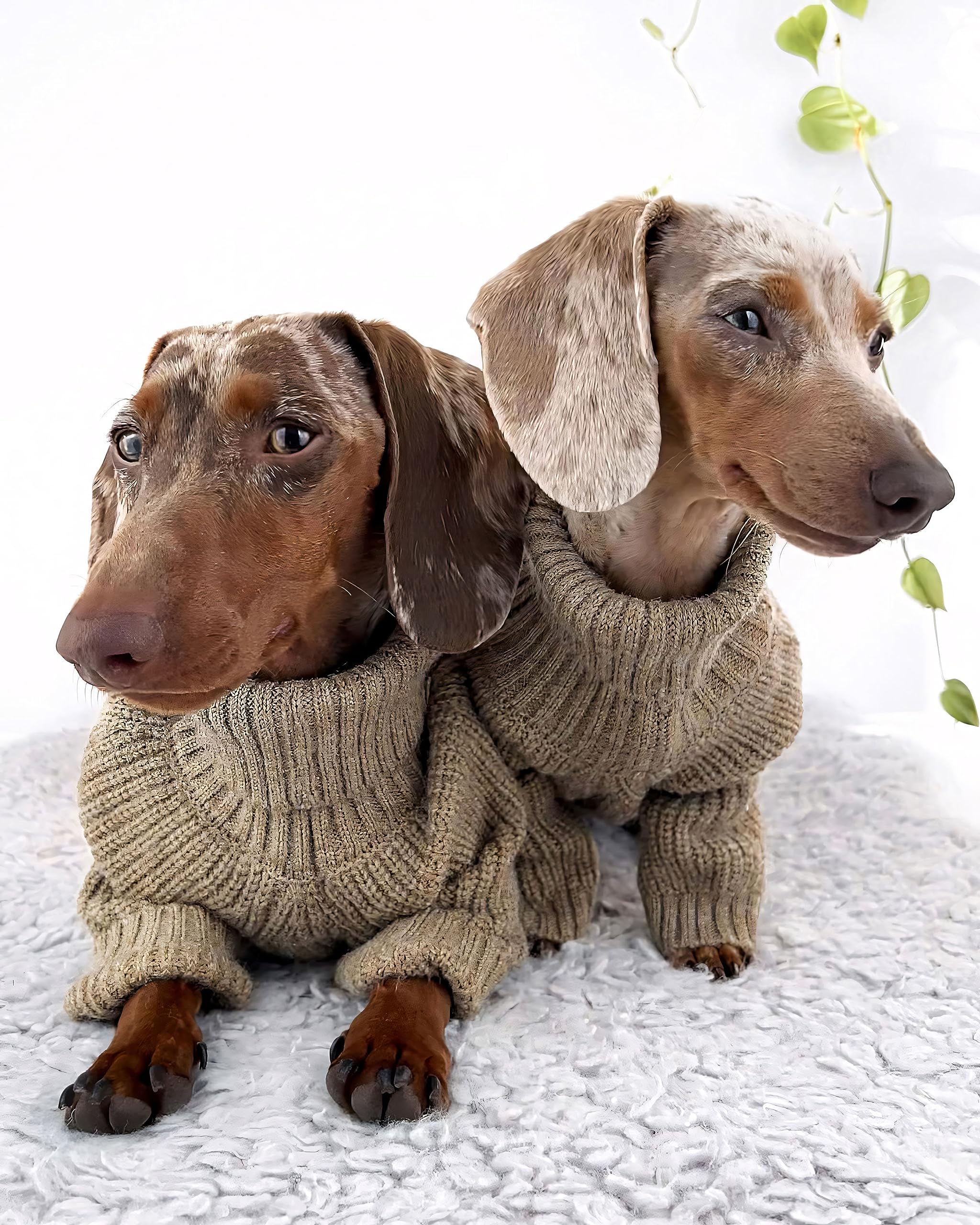 Fitwarm thermal fabric dog sweater texture closeup shows soft, inviting warmth.