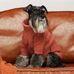 Fitwarm thermal knitted dog sweater pullover design simplifies easy on-off for walks.