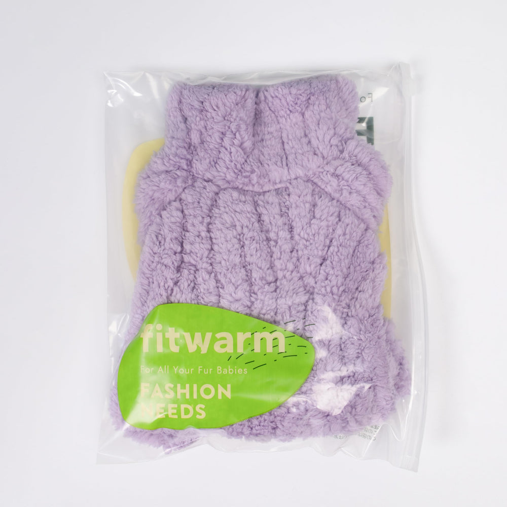 Full leg coverage view of Fitwarm lavender dog onesie for added warmth