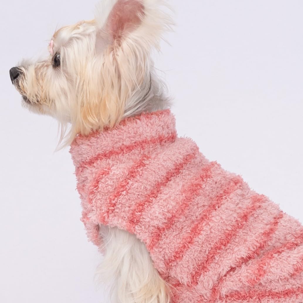 Fitwarm two-pack striped fleece dog sweater packaging image shows value and variety for small dogs