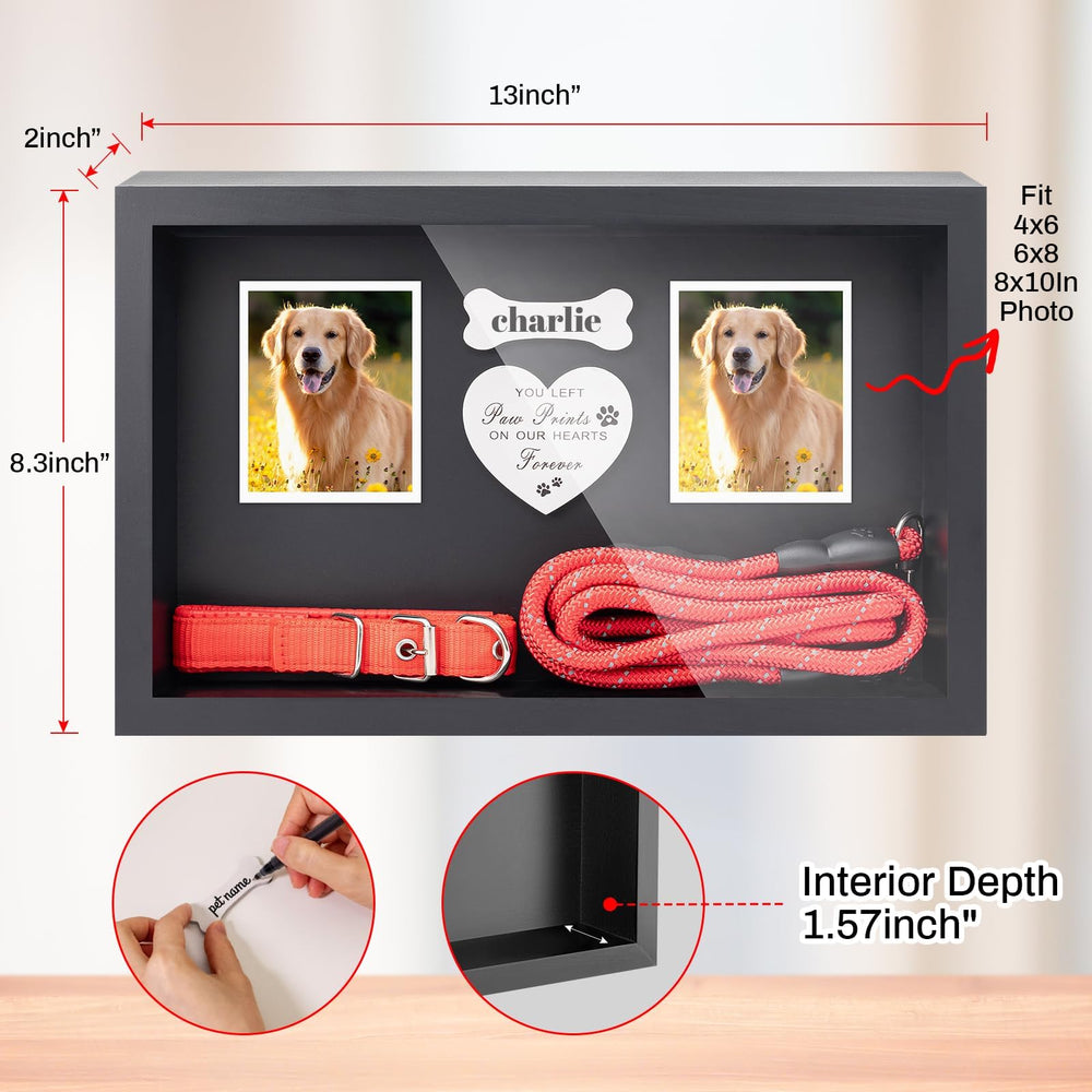 FITWOWFIT dog memorial frame side view highlighting frame depth