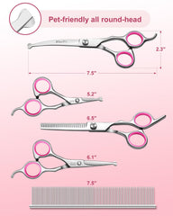 Fiurfiy Furry 6-in-1 curved scissors with interchangeable heads for versatility