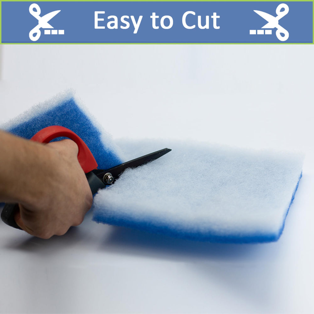 Five Star Aquatics blue and white pads capture detritus while maintaining water flow.