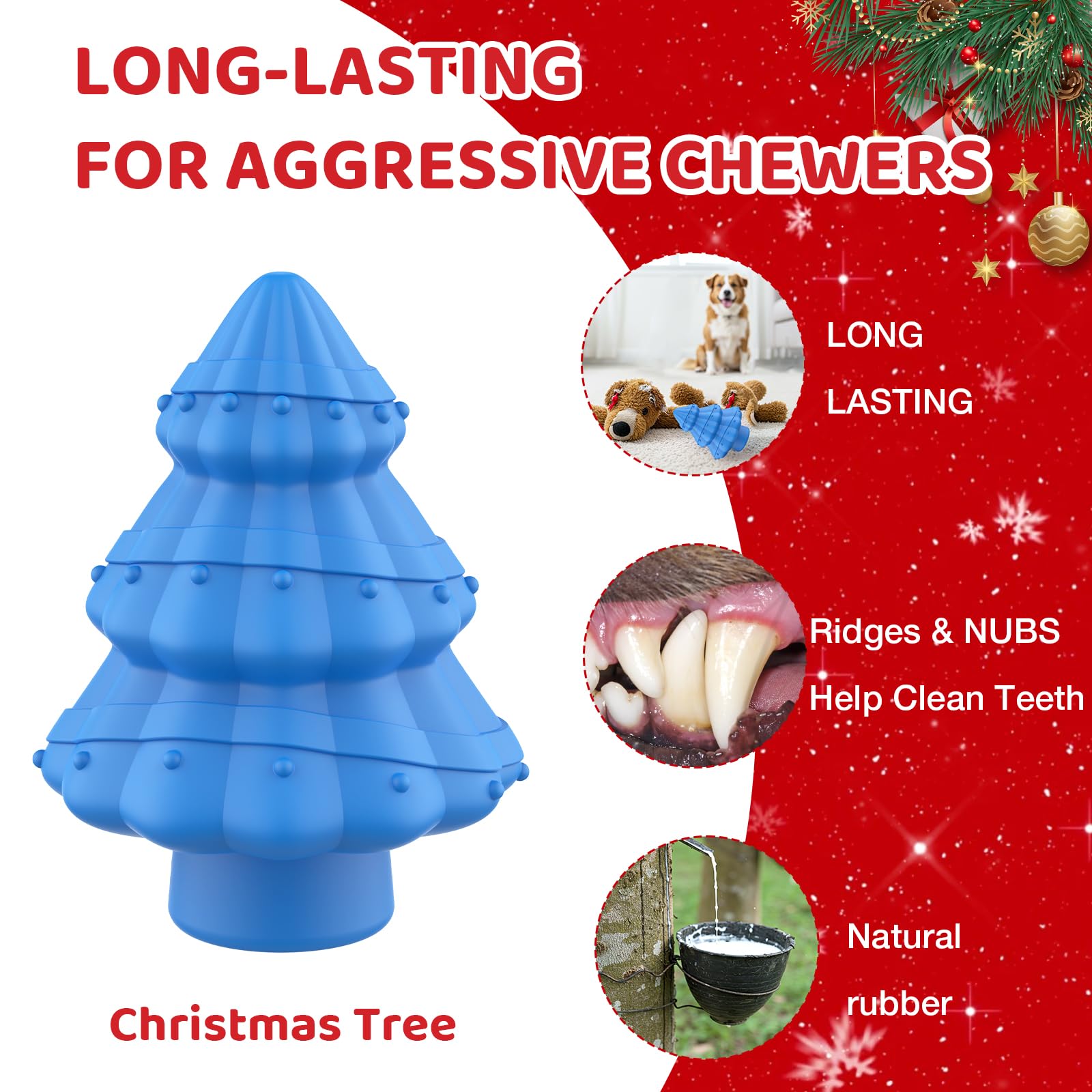 Fiveda blue holiday dog toy squeaker for endless fetch and anxiety relief.