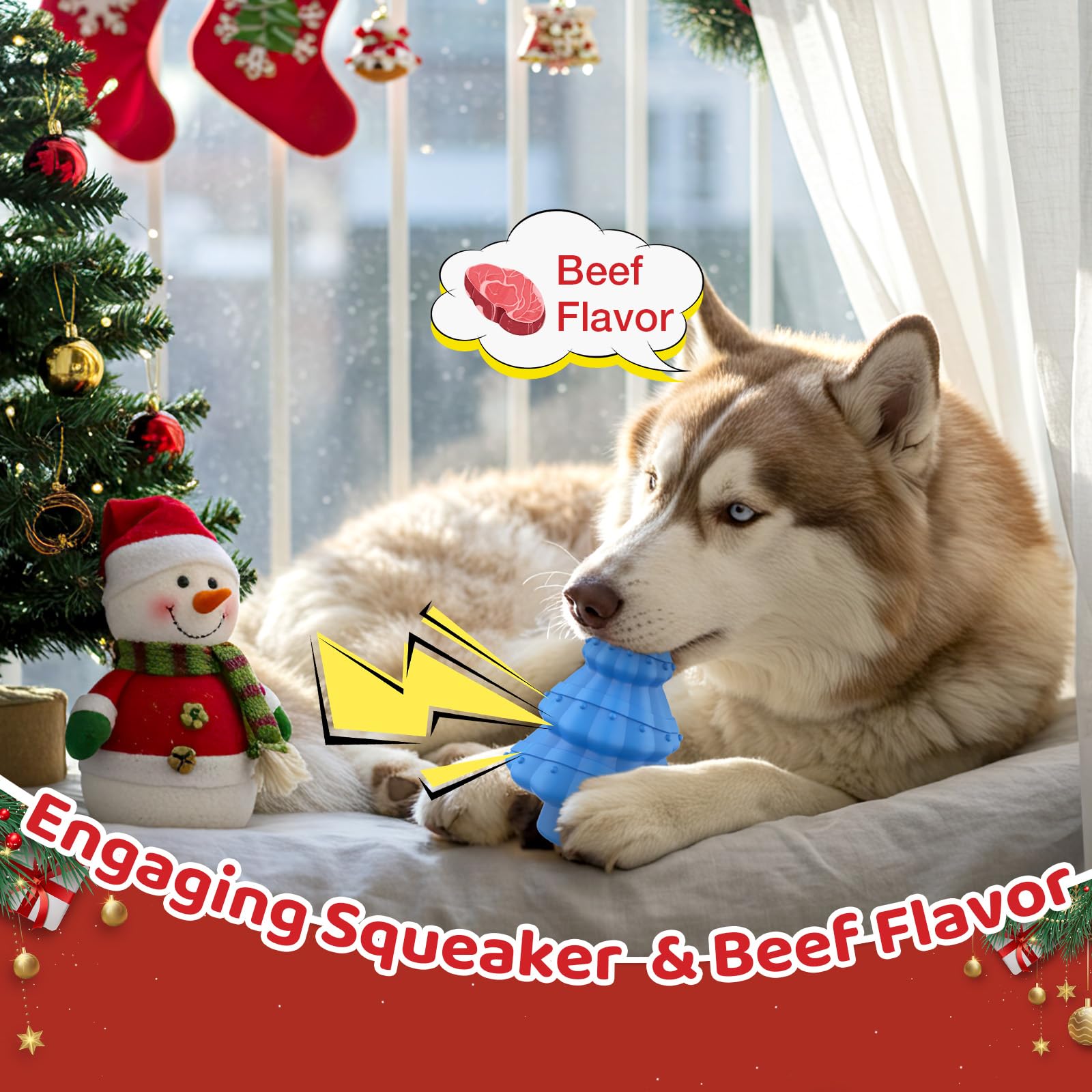 Fiveda durable natural rubber dog toy withstands powerful chewers while promoting dental comfort.