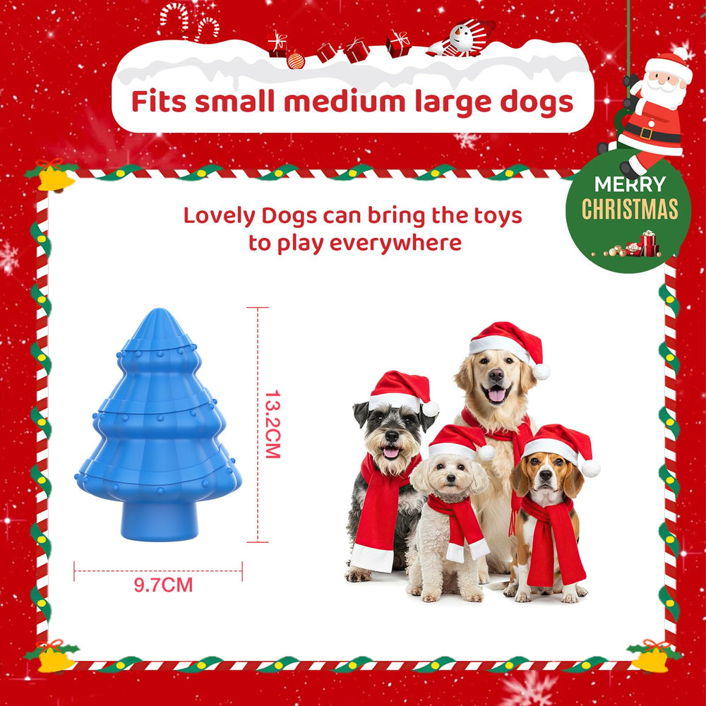 Fiveda ergonomic Christmas Tree chew toy easy to carry for dogs of all sizes.
