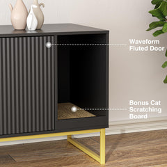 FiveWillowise hidden litter box cabinet side view showing compact footprint.