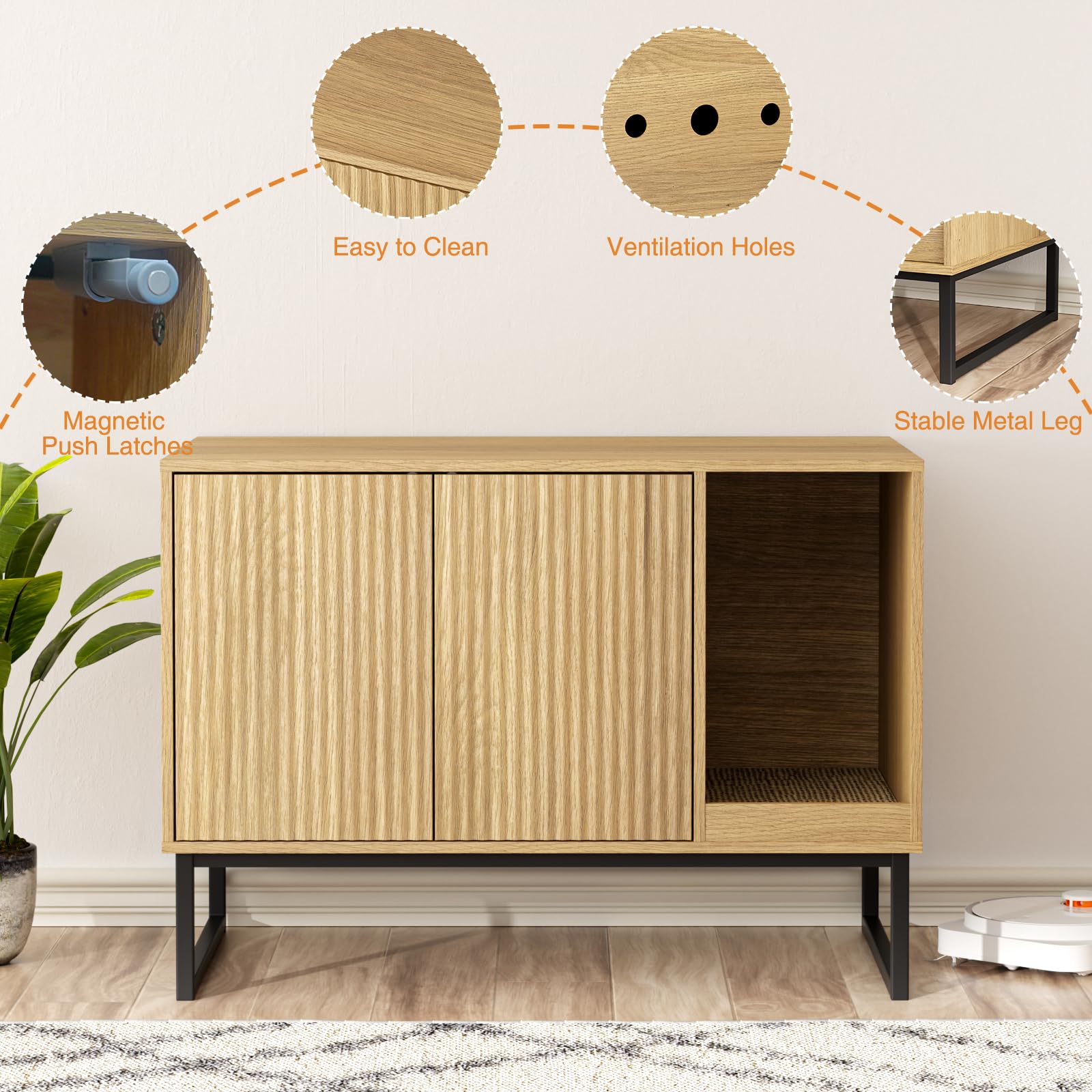 FiveWillowise multifunction side-table litter enclosure blending furniture and box