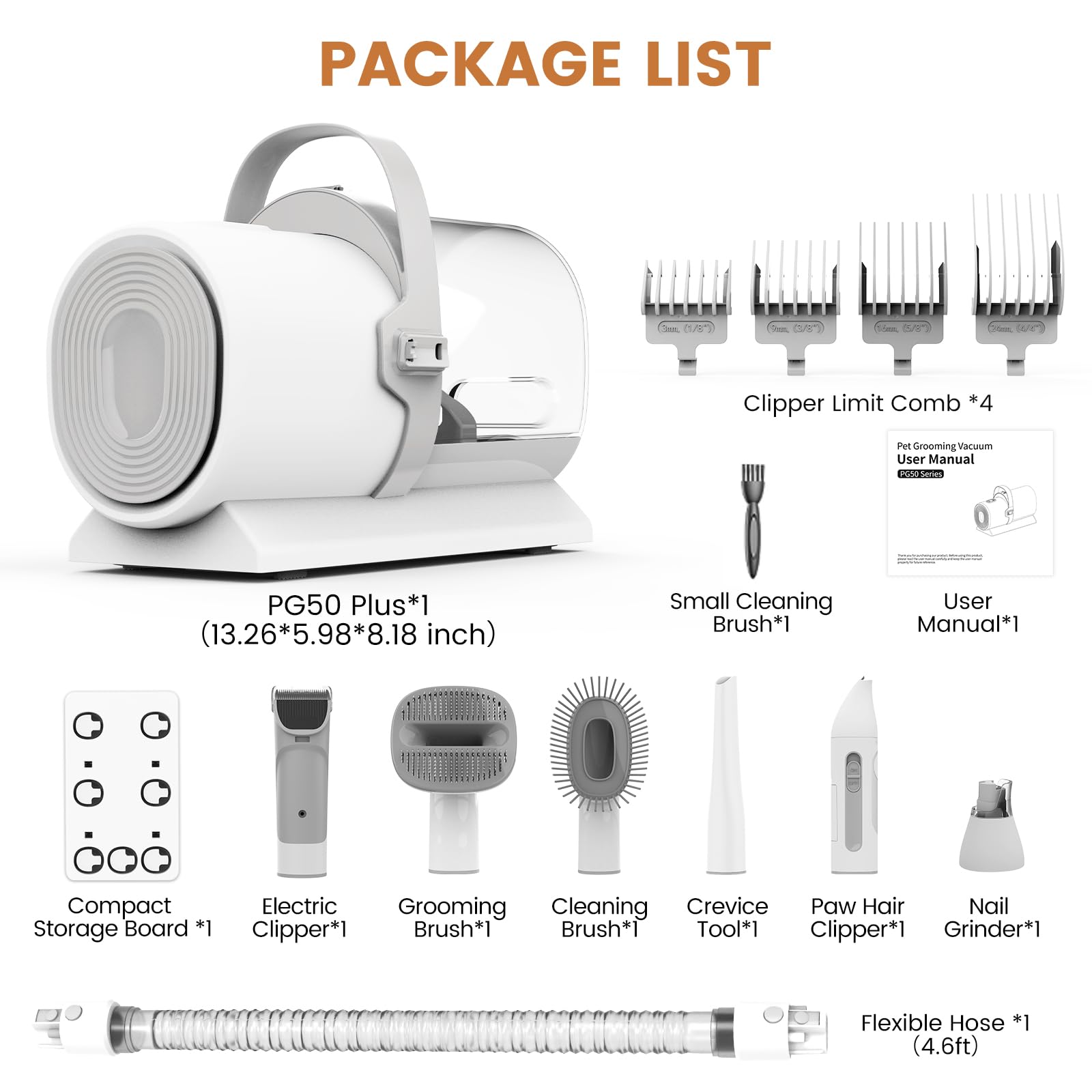 FIXR 3 suction levels and 4 combs adapt to different coat lengths.