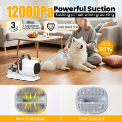 FIXR Dog Grooming Vacuum side view showing packaging for multi-pet households.