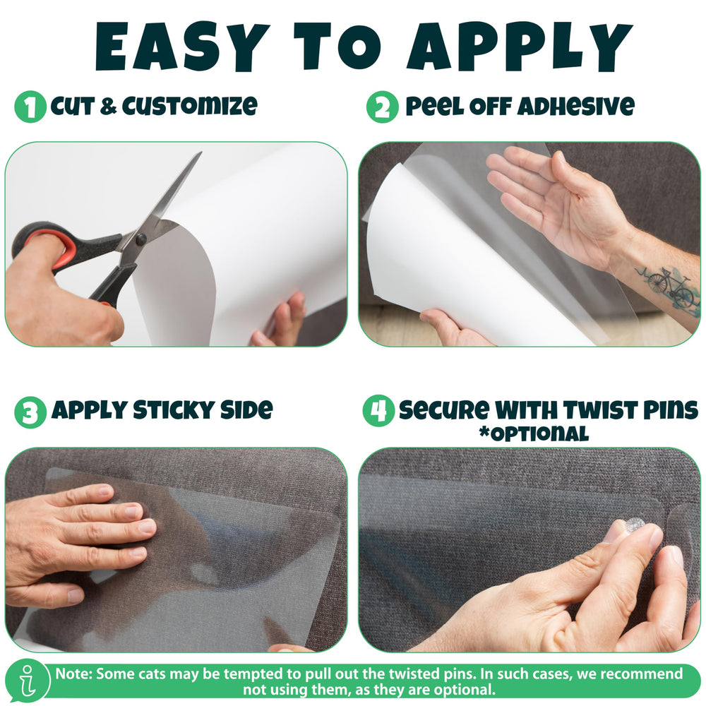 FixZilla wall guard image highlights easy-to-apply film shielding walls from cat scratches