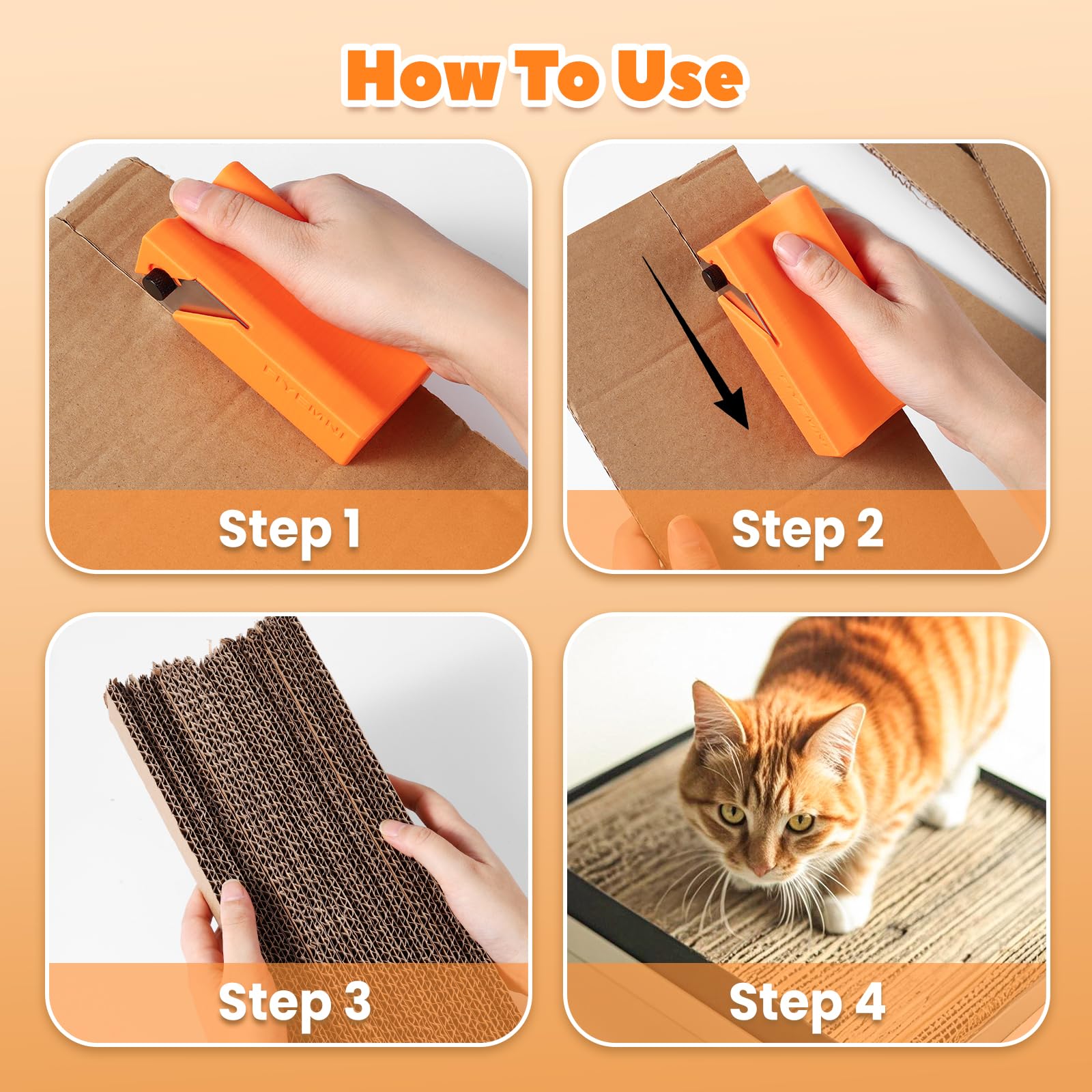 FIYEMNI cutter in use; cutting 1.6-inch strips for scratcher boards