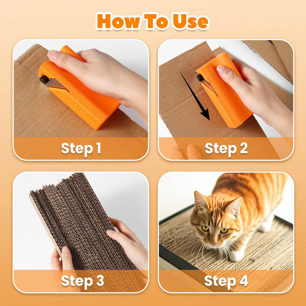 FIYEMNI cutter in use; cutting 1.6-inch strips for scratcher boards