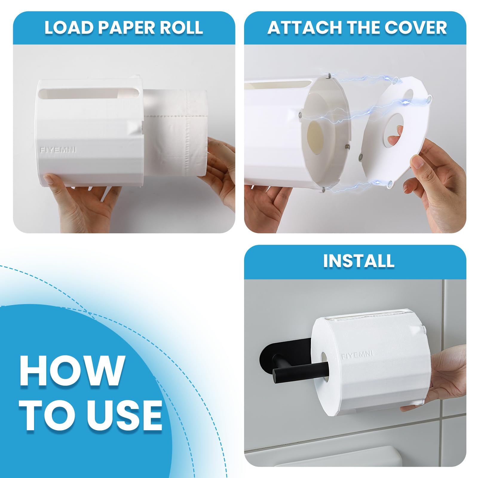 FIYEMNI pet-proof cover protects rolls from pulling and waste in busy households