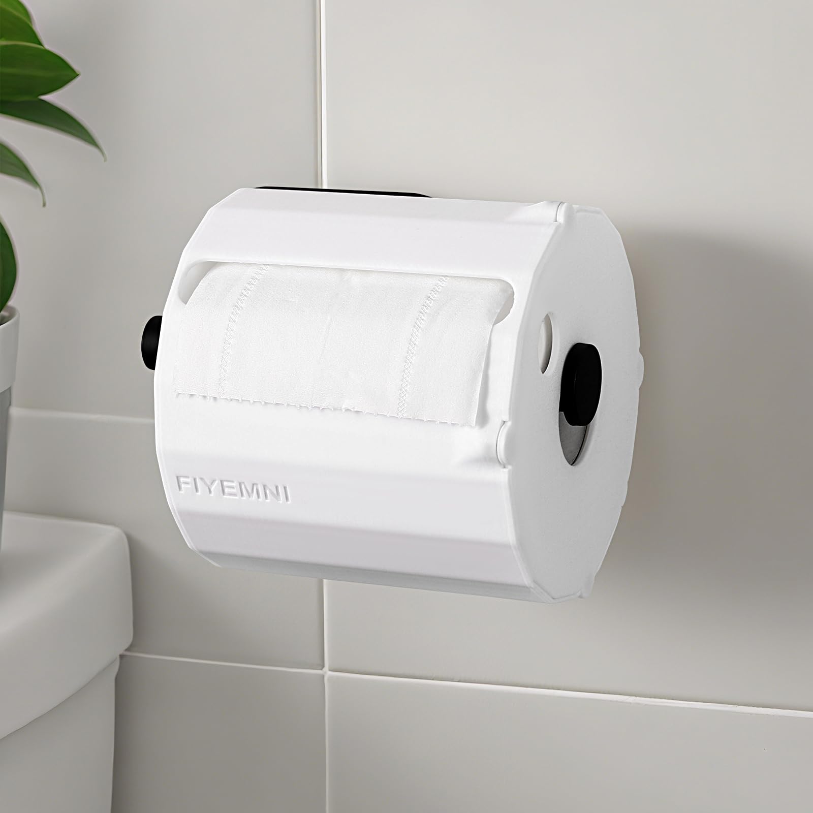FIYEMNI toilet paper protector cover with full guard protects rolls from pets and waste