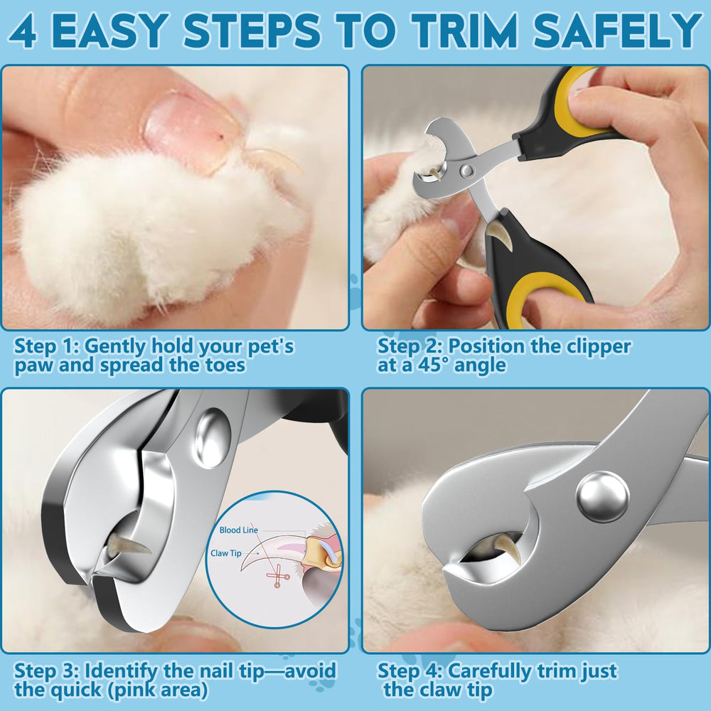 FJCTER cat nail clippers in use with a calm indoor cat.
