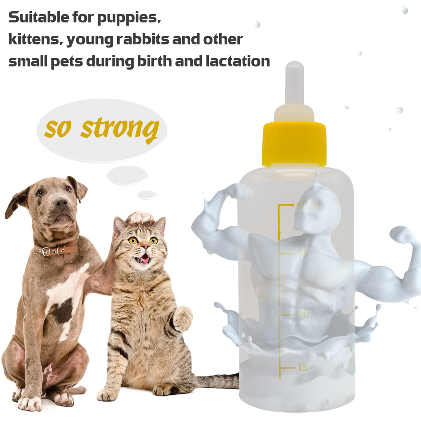 FJNATINH 3ml medium nipple aids steady flow as pets grow