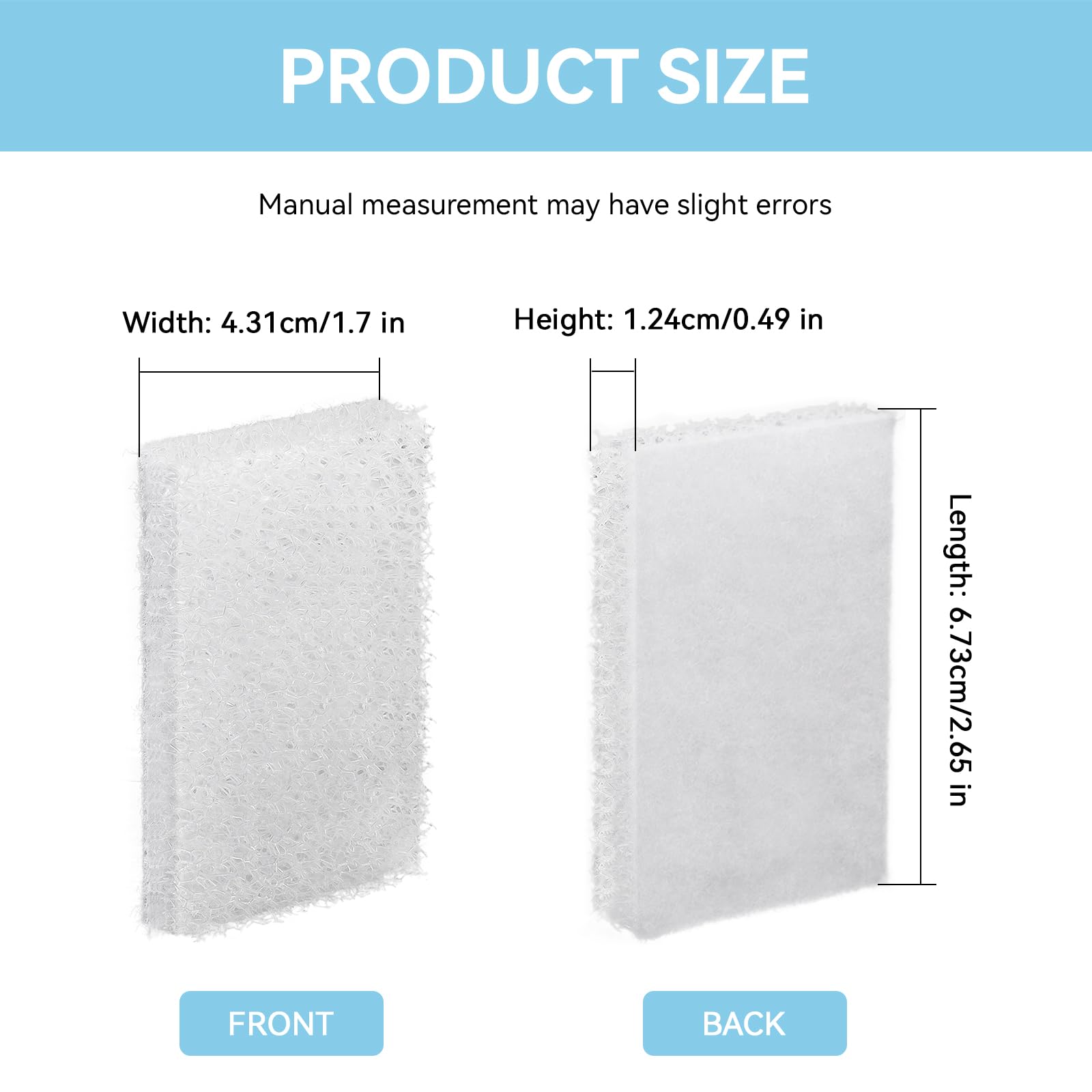 FKBYM 8-pack replacement pads for Betta tank maintenance