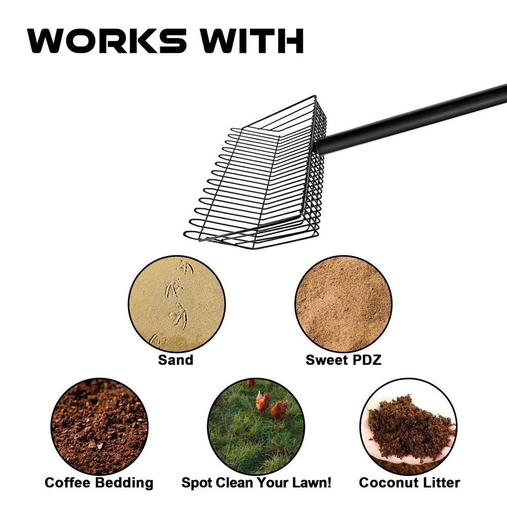 FKXQJS stainless steel handle extended for comfortable cleaning.