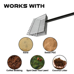 FKXQJS stainless steel handle extended for comfortable cleaning.