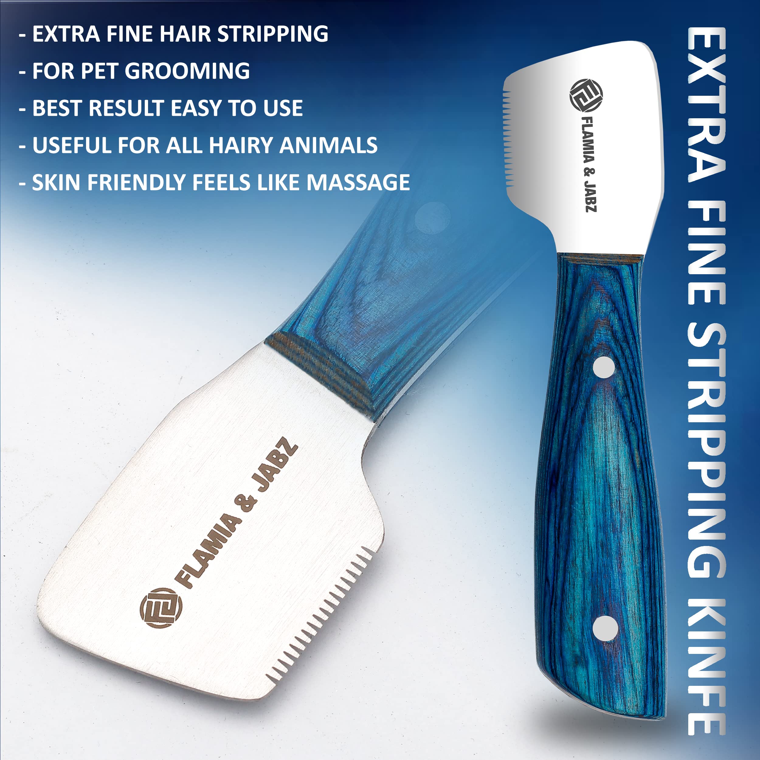 FLAMIA & JABZ kit displayed for a professional grooming setup.