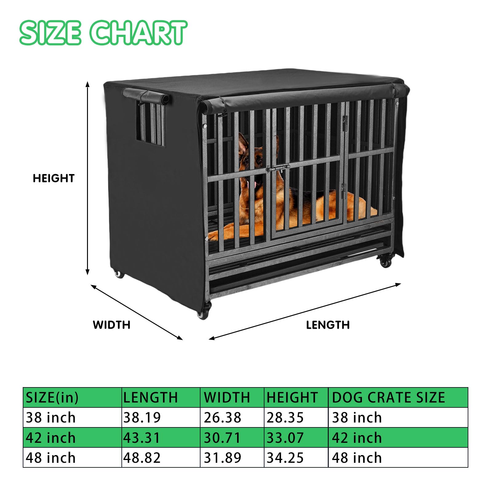 Flashine 48-inch dog crate cover side windows for ventilation.