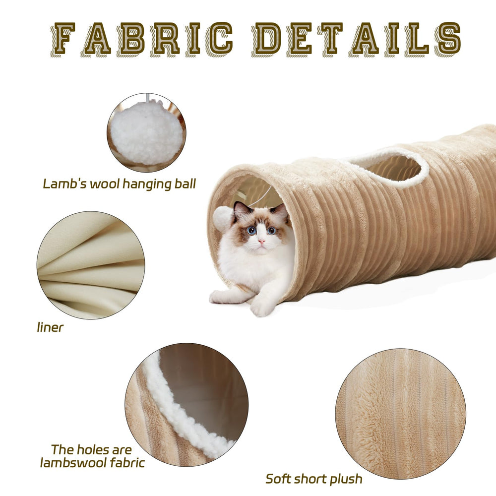 Flashing Fire Cat Tunnel 115 cm length demonstrates roomy play space.