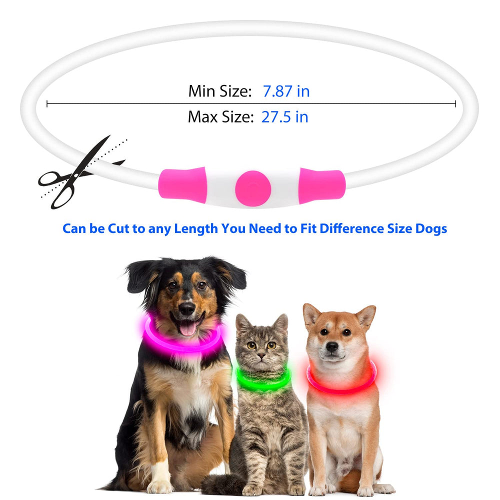 Flashseen cuttable TPU dog collar fits a range of neck sizes with precise trim.