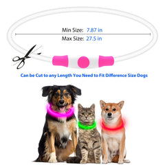 Flashseen cuttable TPU dog collar fits a range of neck sizes with precise trim.