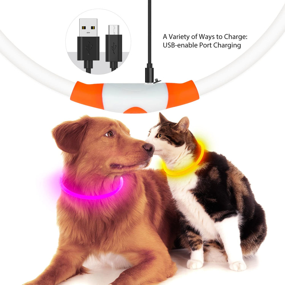 Flashseen LED dog collar TPU and ABS construction for daily wear.