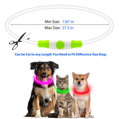Flashseen LED Dog Collar uses water-resistant TPU for all weather wear.