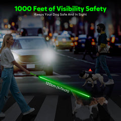 Flashseen light up dog leash side glow for dusk safety