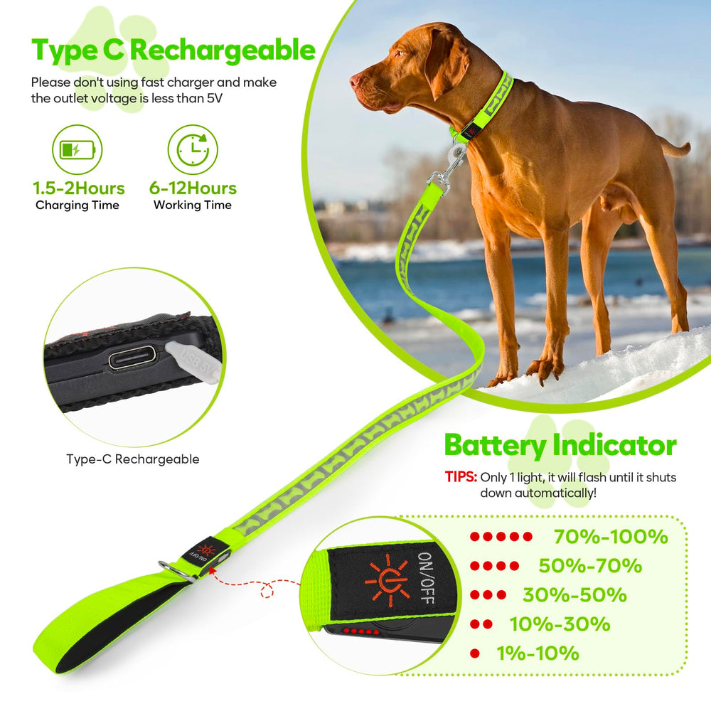 Flashseen padded-handle dog leash offers comfortable grip
