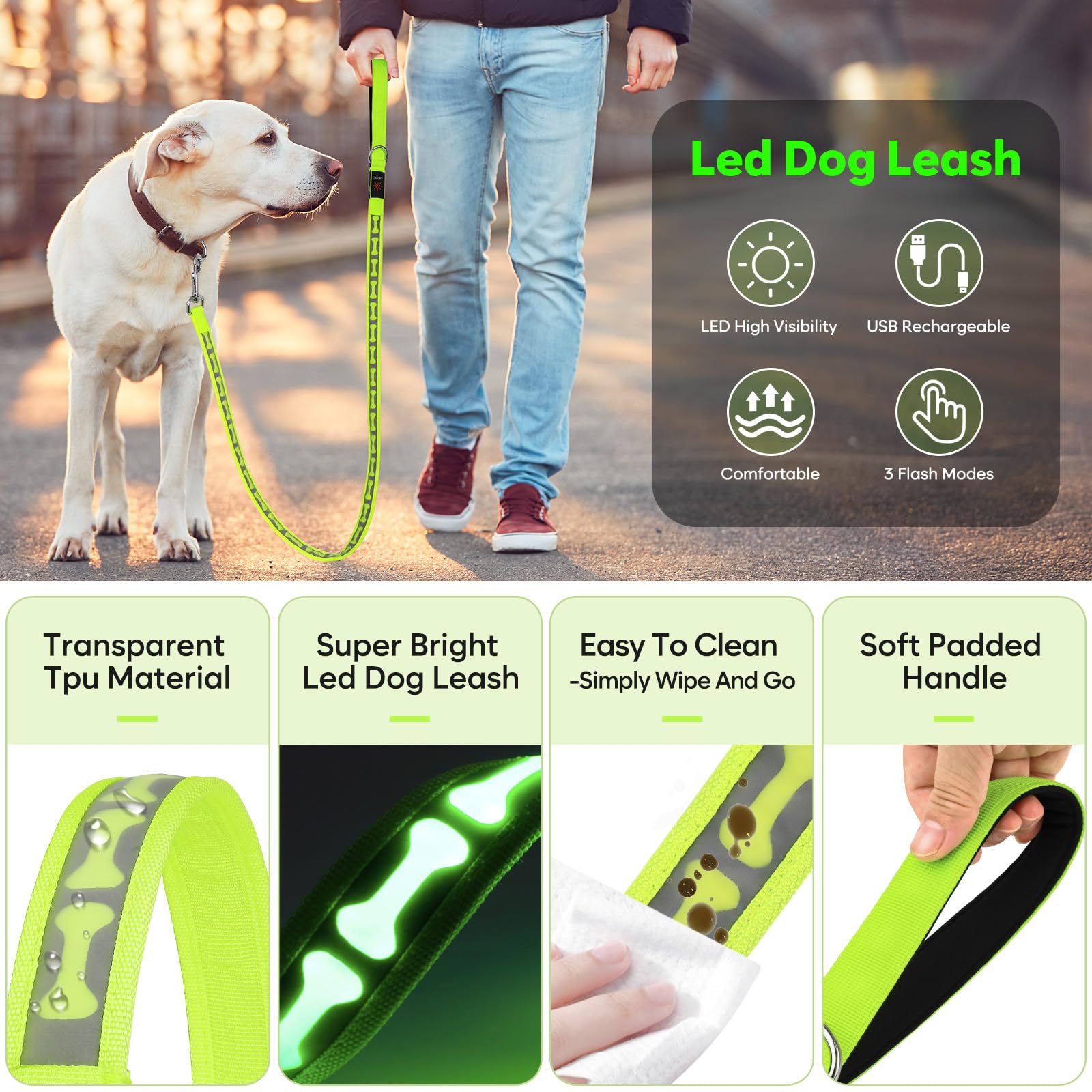 Flashseen USB Type-C rechargeable leash charges quickly